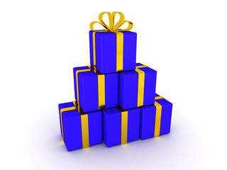 Stack of 3D Gift Boxes
