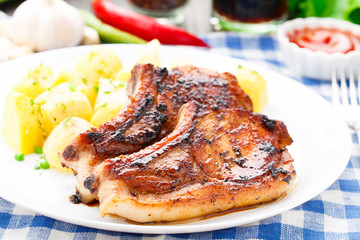 Fried pork loin with potato