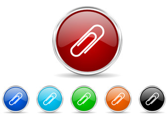 paperclip icon vector set