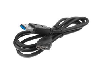 3 usb cable to connect to computers. On a white background.