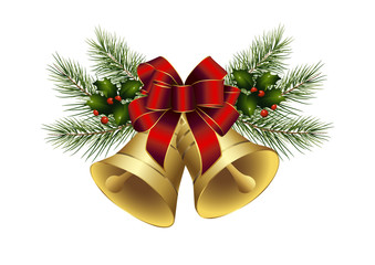 Glocken, Ilex und Tannenzweige
