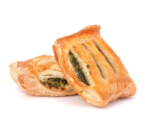 Puff pastry bun isolated on white background.