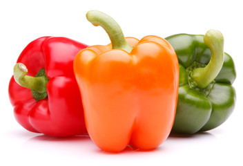 Sweet bell pepper isolated on white background cutout