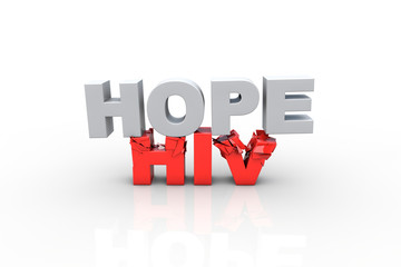 3d hope text breaking HIV text - Fight HIV concept