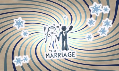 vintage wooden marriage symbol