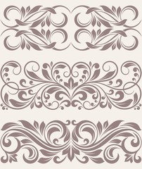 set vintage ornate border frame filigree