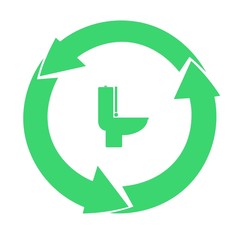 Toilettes dans un symbole recyclage