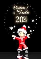 santa claus under a glaring Christmas discount 20 