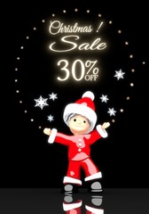 santa claus under a glaring Christmas discount 30 
