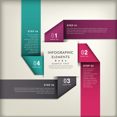 abstract 3d paper infographics