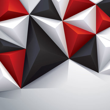 Black, red and white geometric background.