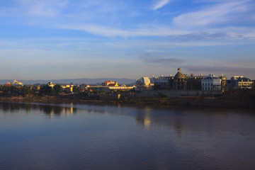 mekong river at champasak town southern of laos