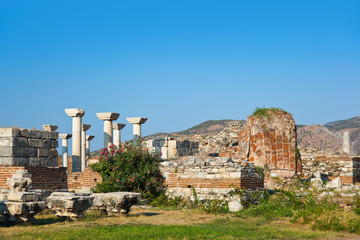Fototapeta na wymiar Ruins of st. Johns Basilica at Selcuk Ephesus Turkey