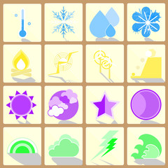 Climate color icons on button