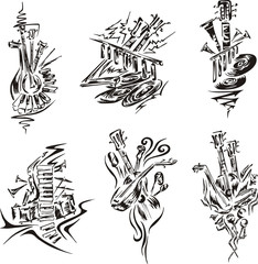 stylized music emblems