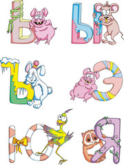 Funny childish Cyrillic (Russian) letters