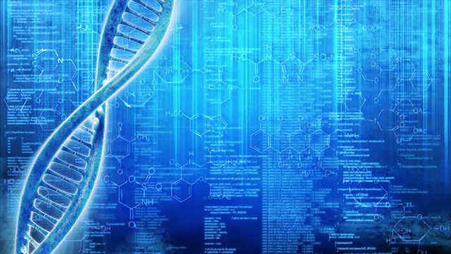 Looping science background with DNA molecule