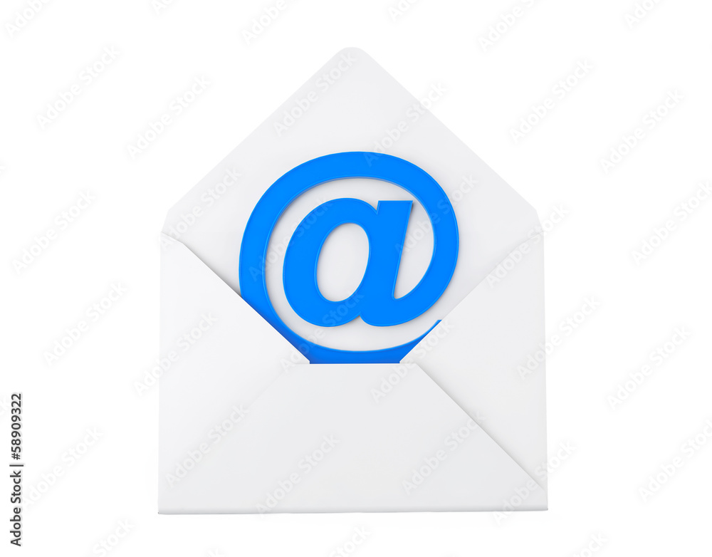 Poster email concept. e-mail sign in envelope