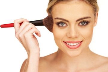 Closeup portrait of young beautiful girl