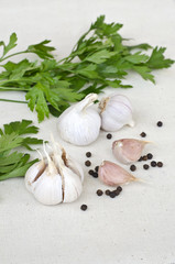 garlic vegetables with parsley spice