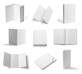 leaflet notebook textbook white blank paper template book