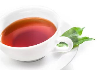 Foto auf Acrylglas Tee Large cup of refreshing hot black tea