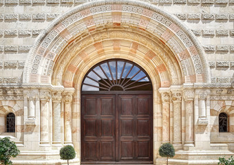 The entrance to the Dormition Abbey in Jerusalem