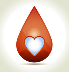 Drop of Blood with heart