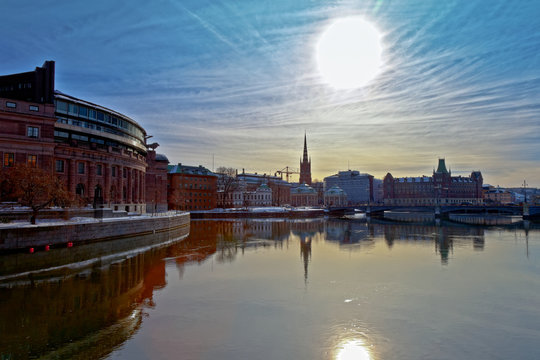 View of the beautiful architecture of Stockholm, Sweden.