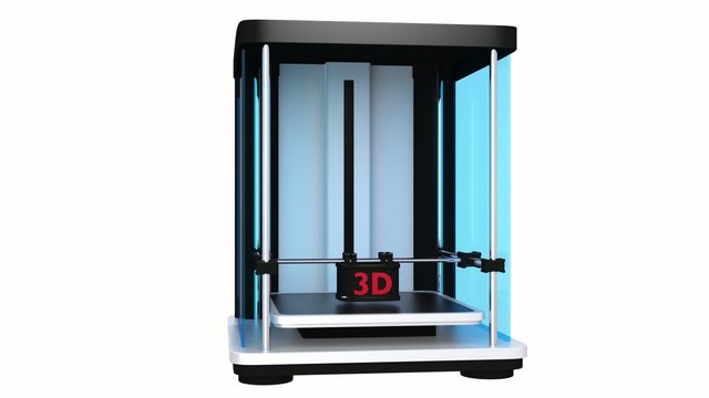 3D printer printing robot model
