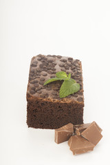 chocolate cake isolated on white