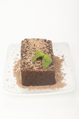 chocolate cake isolated on white