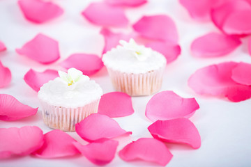 muffins with white icing