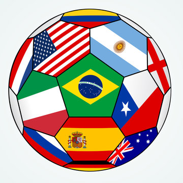 vector soccer with various flags