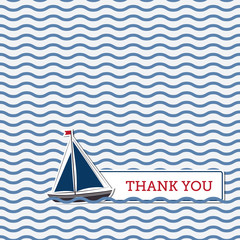 Thank you greeting card with boat