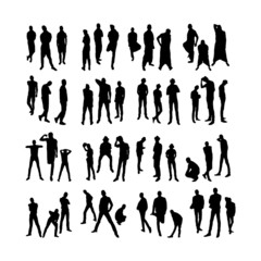 Vector Model Silhouettes of men. Part 2.