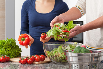 Couple cooking
