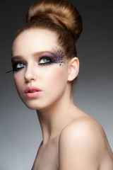 Fototapeta premium Makeup with rhinestones
