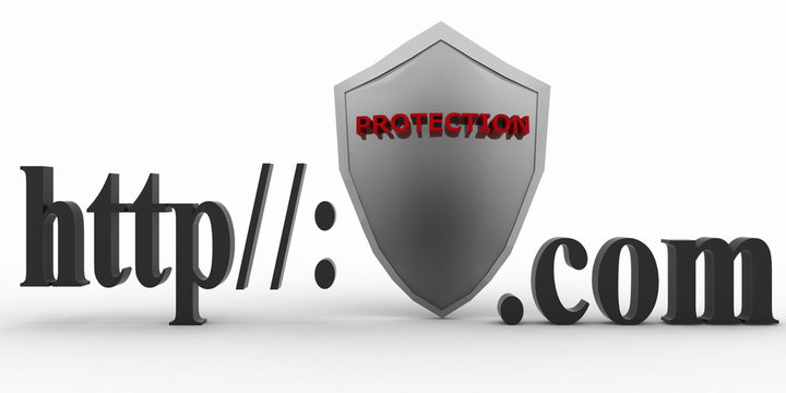 Shield between http and dot com.