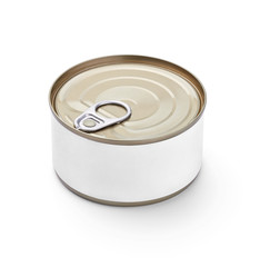 white tin can metal container template blank package