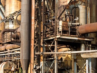 Rusty pipes and construction