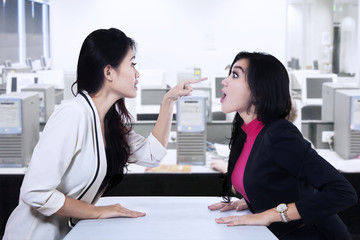 Businesswomen fighting