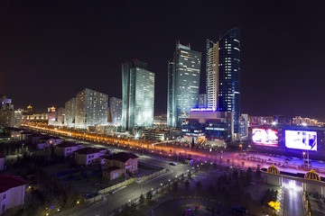Fototapeta na wymiar Śródmieście miasta Astany - stolicy Kazachstanu