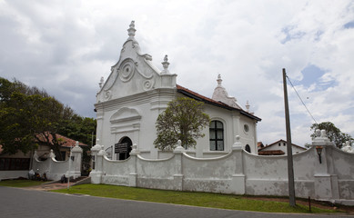 Fototapeta na wymiar Facde of old Dutch colonial VOC church in Galle - Sri Lanka