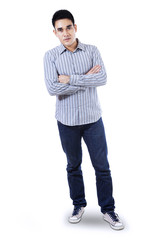 Naklejka premium Handsome man with arms folded