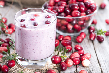 Fresh made Cranberry Milkshake