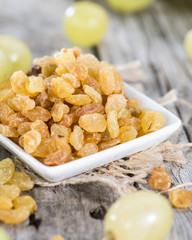 Portion of dried Grapes