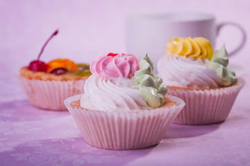 tasty colorful cupcakes