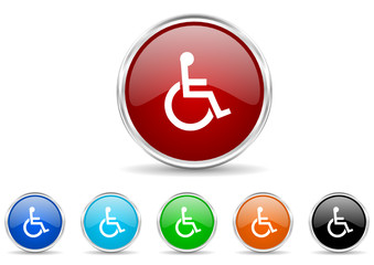 wheelchair icon vector set