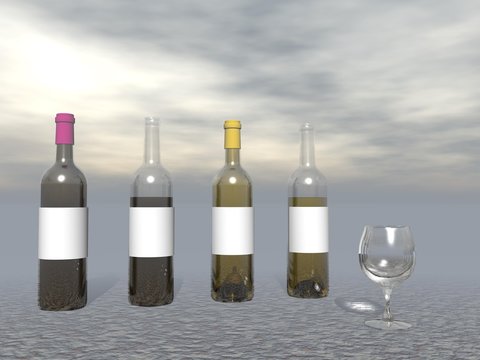 Wine tasting - 3D render